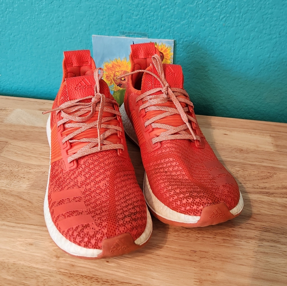 Adidas Pure‎ Boost ZG Orange Running Shoes, Size 14